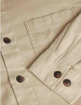 Camisa Jack&Jones beige manga larga para hombre