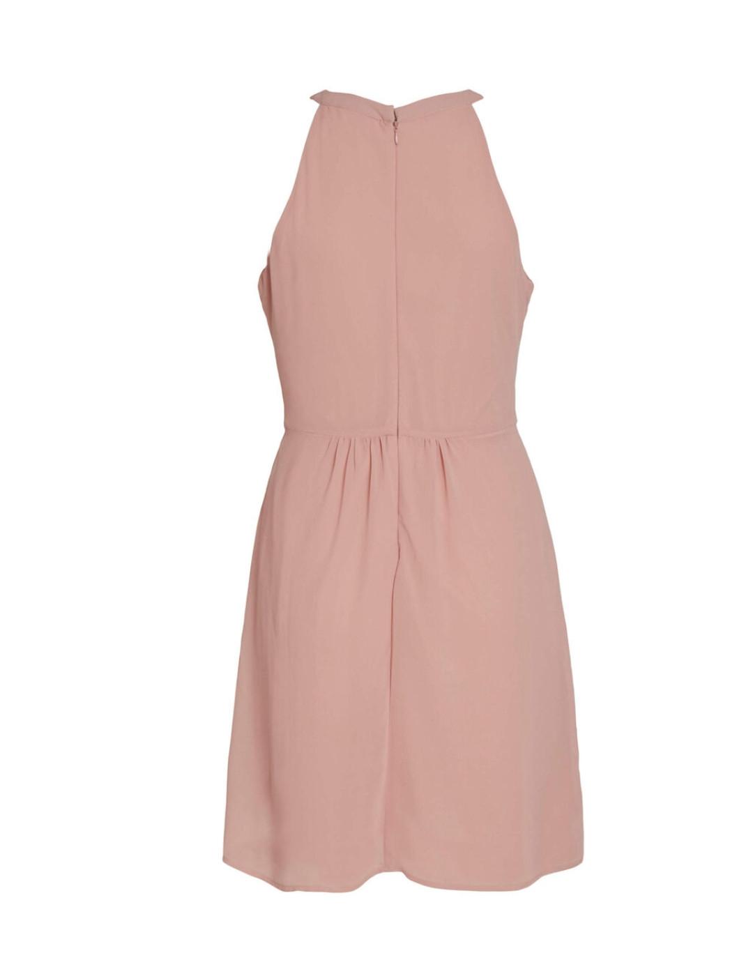 Vestido Vila rosa palo corto cuello halter para mujer