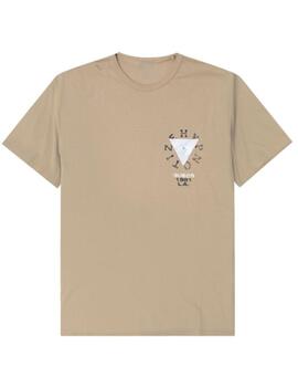 Camiseta Guess Triangle beige manga corta para hombre