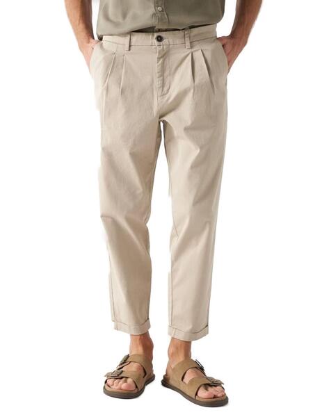 Pantal n chino Salsa straight cropped beige de hombre