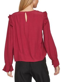 Blusa Vila Fini granate manga larga para mujer