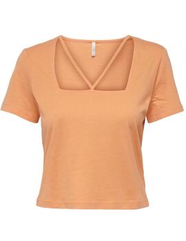 Camiseta Only Monna naranja manga corta mujer-Oc