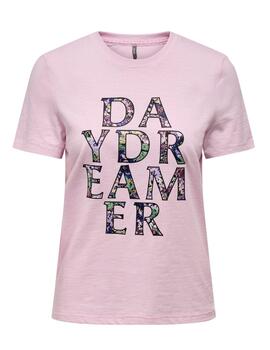 Camiseta Only Philine rosa daydreamer de mujer