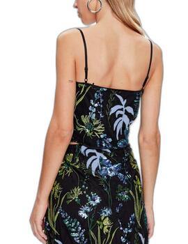 Top Guess Mina azul estampado flores para mujer