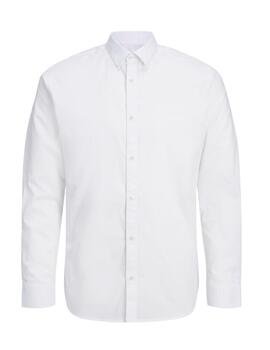 Camisa Jack&Jones manga larga popelín blanca para hombre