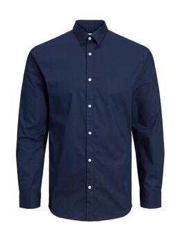 Camisa Jack&Jones manga larga popelín azul marino de hombre