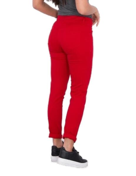 Pantalón Guess skinny rojo punto elástico de mujer