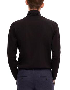 Jersey Selected Slim Rory negro cuello vuelto para hombre