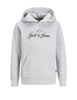 Sudadera Jack&Jones Junior Derek gris con capucha para niño