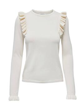 Jersey Only Leonora punto fino beige tejiido brillo de mujer