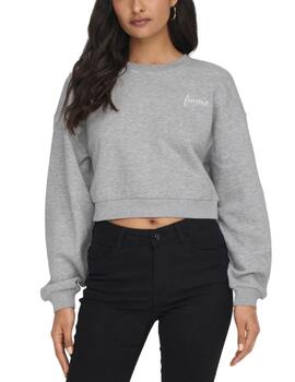 Sudadera Only Odessa holgada gris cropped para mujer