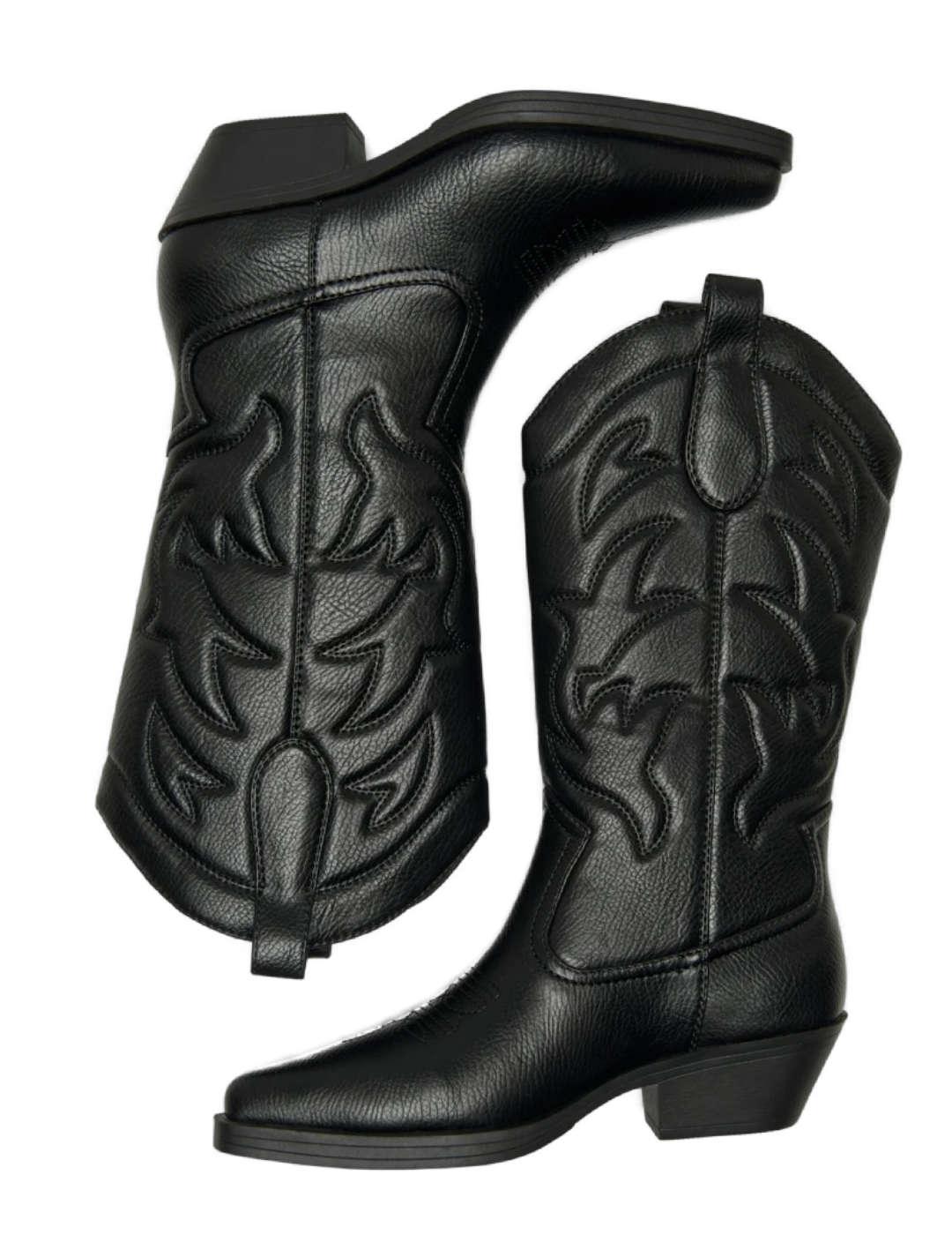 Botas Only Vronco cowboy negro para mujer