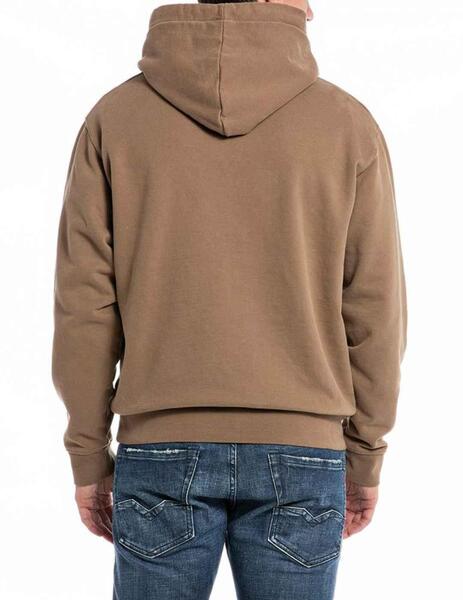 Sudadera Replay beige sin capucha para hombre