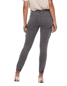 Pantalón Only Missouri noos cargo gris de mujer