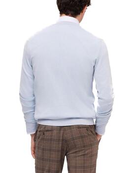 Jersey Selected Town merino azul de lana para hombre