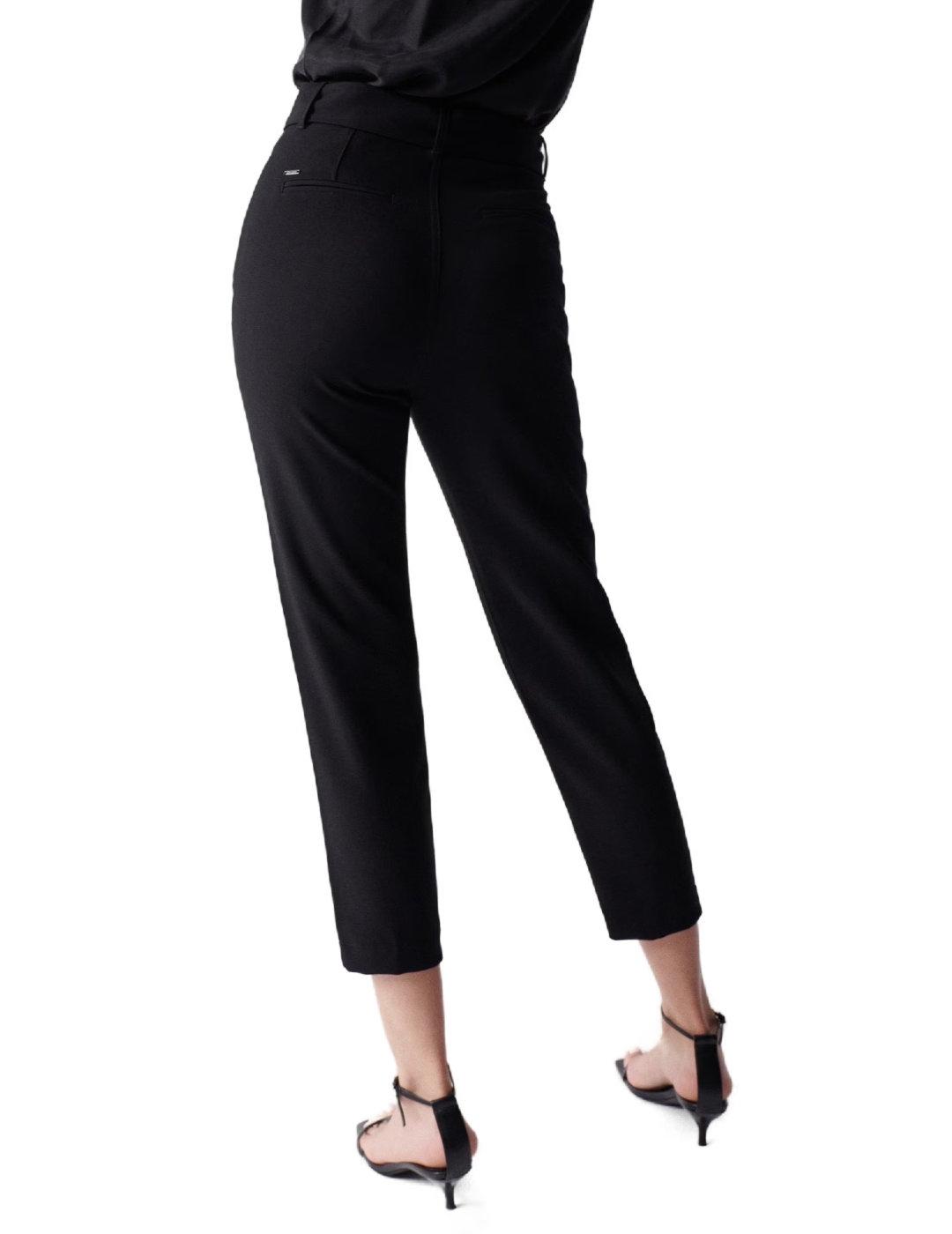 Pantalón Salsa chino slim cropped negro de mujer