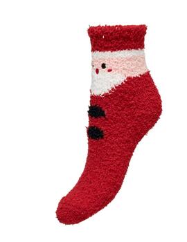 Calcetines Only Christmas rojo papa Noel para mujer