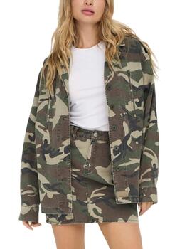 Chaqueta Only Margot oversize de camuflaje verde de mujer