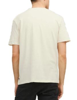 Camiseta Jack&Jones Soft blanco roto manga corta para hombre