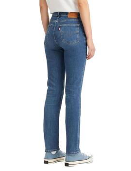 Pantalón vaquero Levi's 724 slim straight azul medio mujer