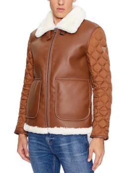 Chaqueta Guess Shearling camel con borreguillo para hombre