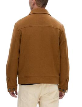 Chaqueta Selected Filip camel corte recto para hombre