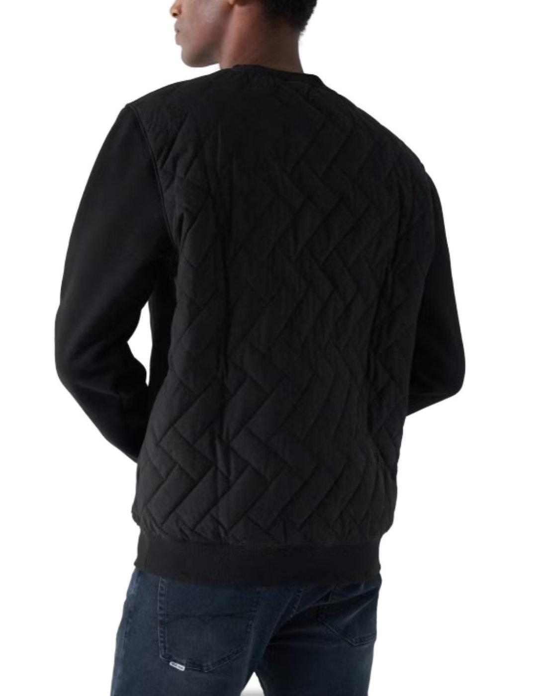 Sudadera Salsa negra espalda nailon acolcahado para hombre