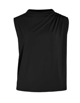 Camiseta Vila Phoenix ajustada negra fruncida para mujer