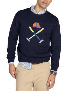 Jersey Harper Vermont azul marino de punto para hombre