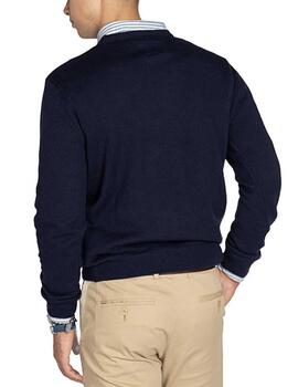 Jersey Harper Vermont azul marino de punto para hombre