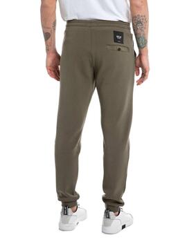 Pantalón Replay verde militar cintura elástica para hombre