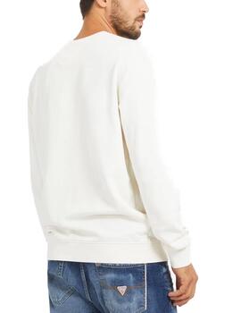 Sudadera Guess Triangle beige sin capucha para hombre