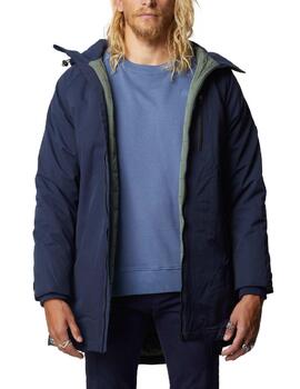 Parka Altonadock larga con capucha azul marino de hombre