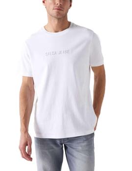 Camiseta Salsa blanca corte slim manga corta para hombre