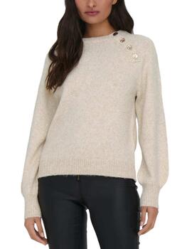 Jersey Only Emma beige de punto para mujer