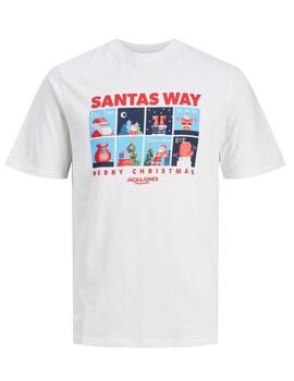 Camiseta Jack&Jones XMas blanco manga corta para hombre