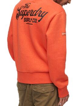 Sudadera Supedry Worwear naranja sin capucha para hombre