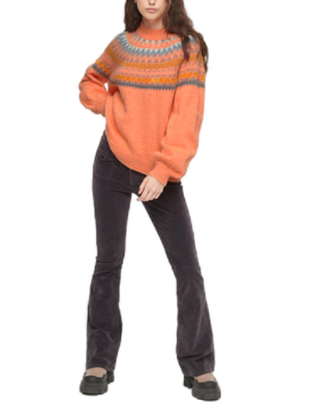 Jersey Superdry Slouchy coral grecas para mujer