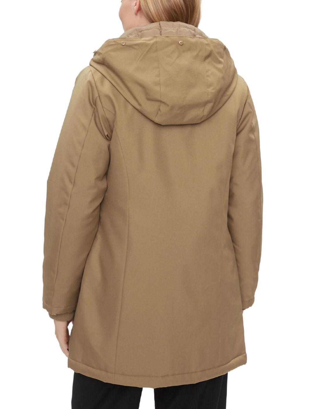 Mujer parka impermeable abrigo peluche capucha y piel desmontables