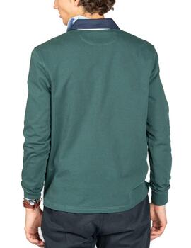 Polo Harper Military verde manga larga para hombre