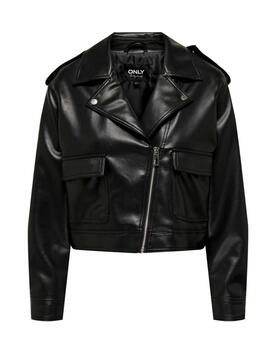 Chaqueta Only Edith biker negra corta para mujer