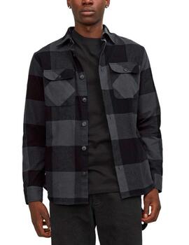 Sobrecamisa Jack&Jones cuadros grises manga larga  de hombre