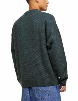 Jersey Jack&Jones Wood verde de punto estructurado de hombre