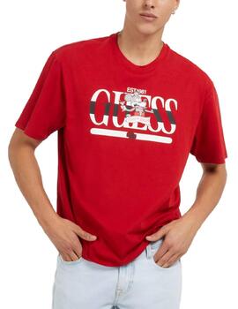 Camiseta Guess The Dream rojo manga corta para hombre