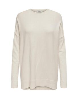 Jersey Only Carmakoma Caribi beige cuello redondo de mujer