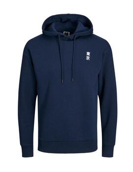 Sudadera Jack&Jones Tokyo azul marino con capucha de hombre