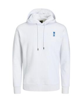 Sudadera Jack&Jones Tokyo blanco con capucha para hombre