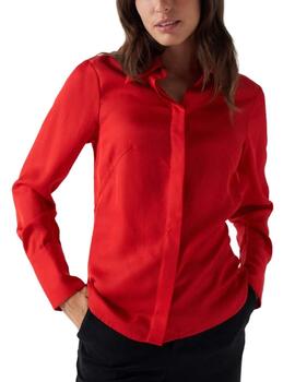 Camisa Salsa satinada en color rojo corte regular para mujer