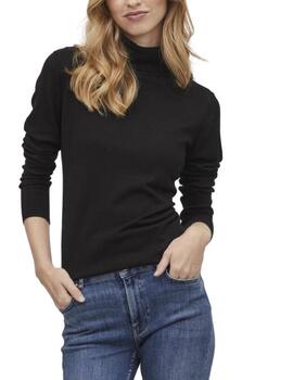 Jersey Vila Eneve negro cuello alto corte ajustado de mujer