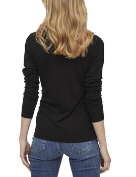 Jersey Vila Eneve negro cuello alto corte ajustado de mujer